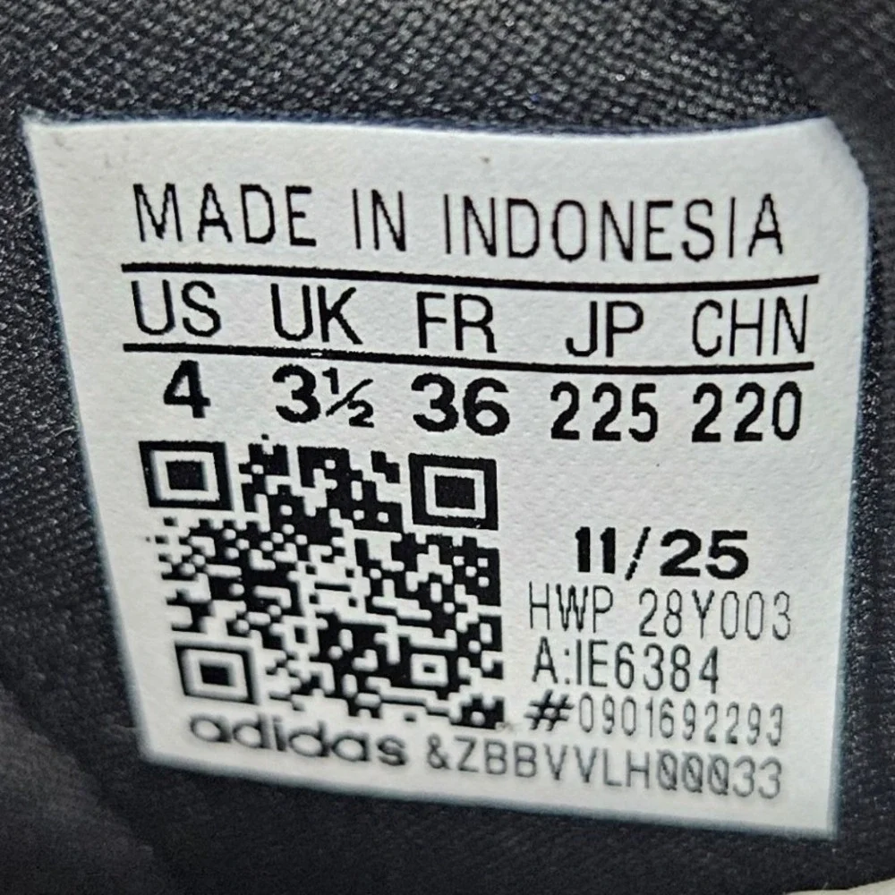 Adidas Lite Racer Adapt 7.0 K Athletic Shoes IE6384 Black White Kids Size 4‎